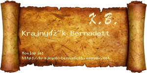 Krajnyák Bernadett névjegykártya
