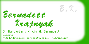 bernadett krajnyak business card